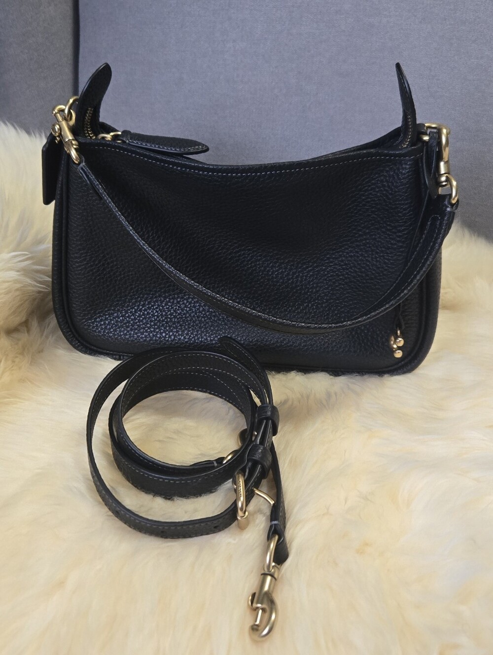 Coach Cary In Black And Brass Hardware